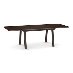 amisco della wood dining table in dark brown veneer/dark brown metal