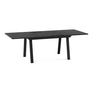 amisco reaves thermo fused laminate wood and metal dining table in gray/black