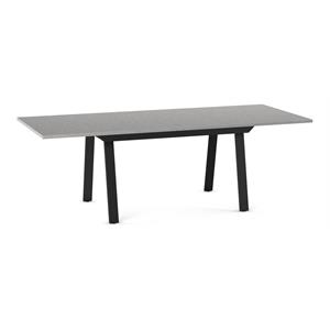 amisco reaves thermo fused laminate wood and metal dining table in black/gray