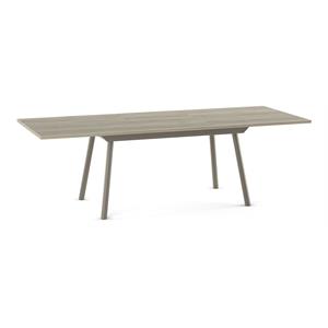amisco faber thermo fused laminate wood and metal dining table in beige/gray