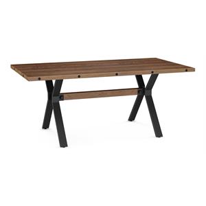 amisco laredo distressed wood and metal dining table in brown/black