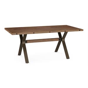 amisco laredo distressed wood and metal dining table in brown