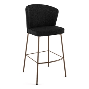 amisco camilla 26 in. counter stool - charcoal grey polyester / bronze metal