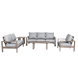 aruba aluminum frame deep seating sofa set in handpainted taupe