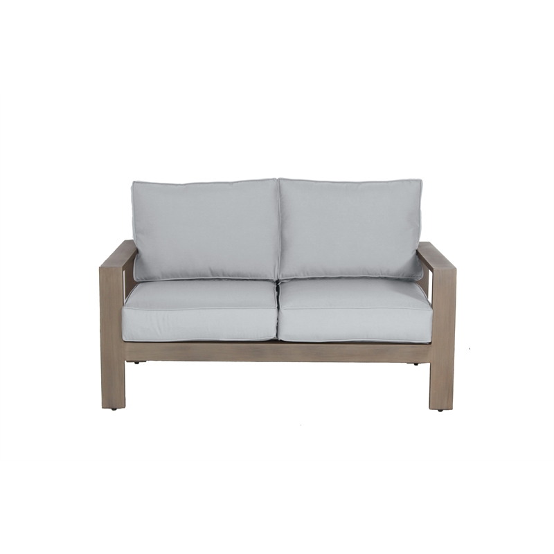 Aruba Aluminum Frame Deep Seating Sofa Set in Handpainted Taupe