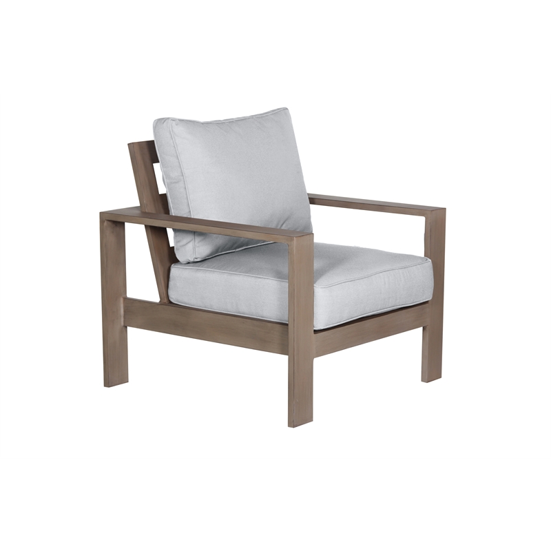 Aruba Aluminum Frame Club Chair with Cushion in Handpainted Taupe