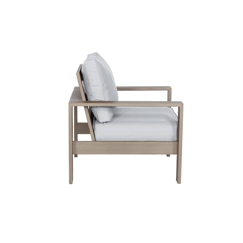 Aruba Aluminum Frame Club Chair with Cushion in Handpainted Taupe