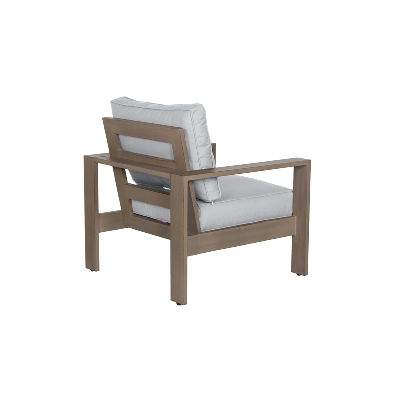 Aruba Aluminum Frame Club Chair with Cushion in Handpainted Taupe