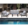 Atlantis Aluminum Frame Deep Seating Set for 6 in Brown/Silver Cushion