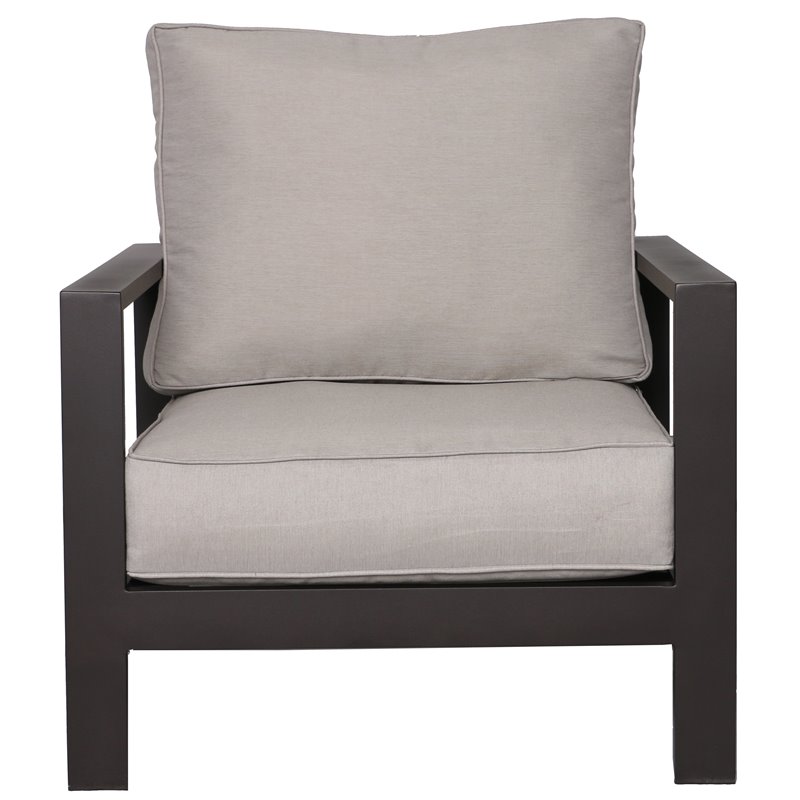 Atlantis Aluminum Frame Deep Seating Set for 6 in Brown/Silver Cushion