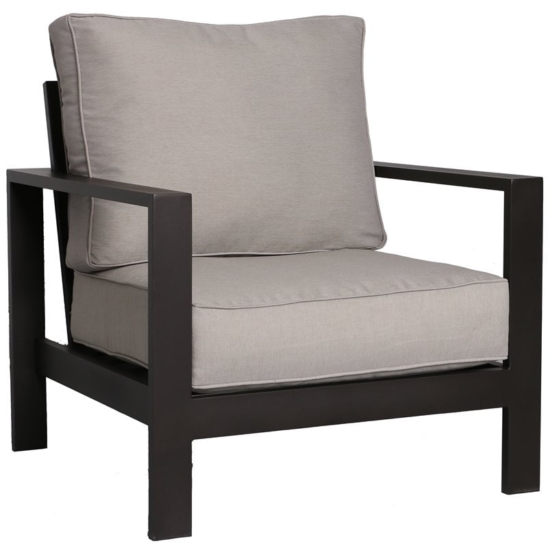 Atlantis Aluminum Frame Deep Seating Set for 6 in Brown/Silver Cushion