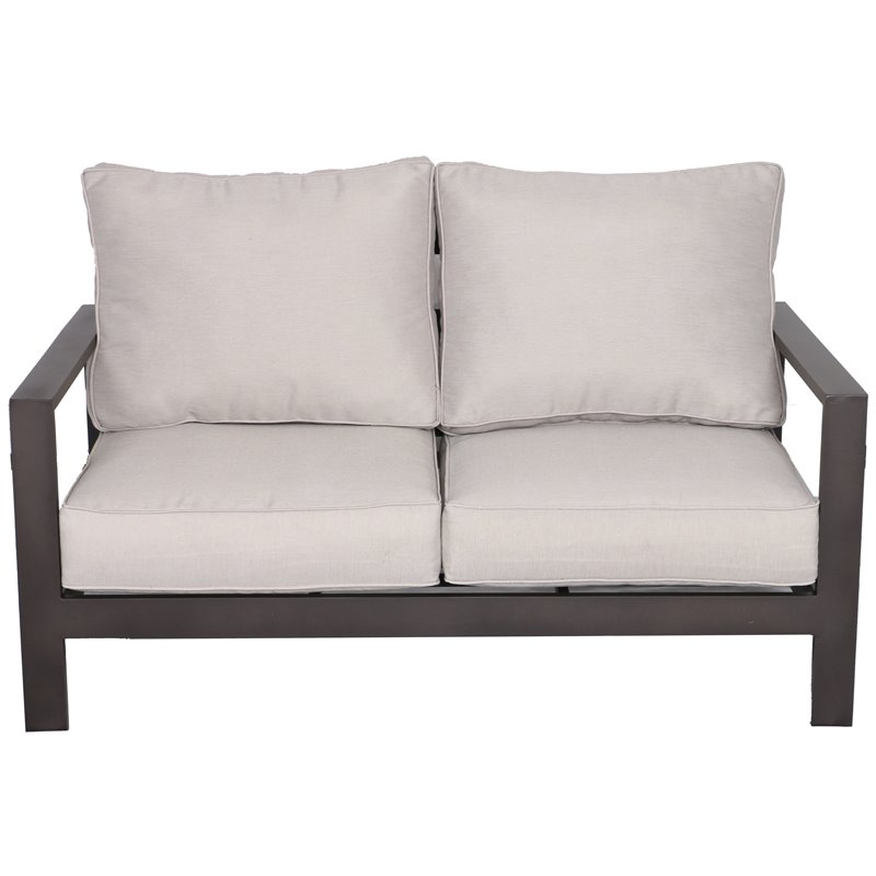 Atlantis Aluminum Frame Deep Seating Set for 6 in Brown/Silver Cushion