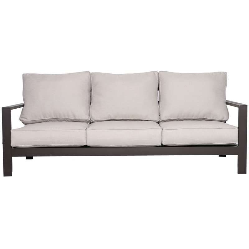 Atlantis Aluminum Frame Deep Seating Set for 6 in Brown/Silver Cushion