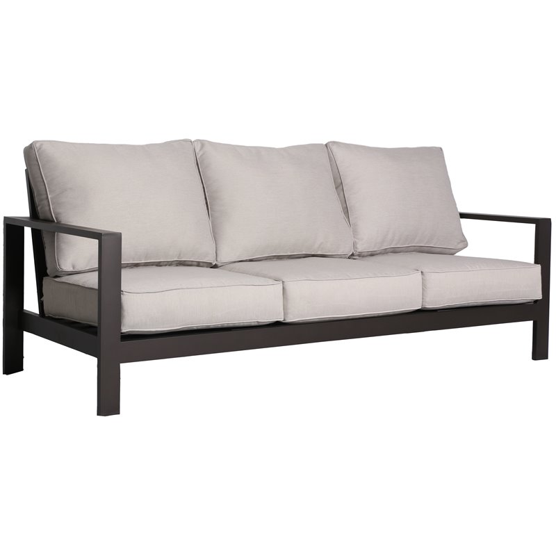 Atlantis Aluminum Frame Deep Seating Set for 6 in Brown/Silver Cushion
