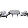 Atlantis Aluminum Frame Deep Seating Set for 6 in Brown/Silver Cushion