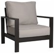 Atlantis Aluminum Frame Club Chair in Brown with Beige/Off White Cushion