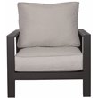 Atlantis Aluminum Frame Club Chair in Brown with Beige/Off White Cushion