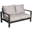 Atlantis Aluminum Frame Loveseat in Brown with Beige/Off White Cushion
