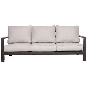 Atlantis Aluminum Frame Sofa in Brown with Beige/Off White Cushion