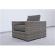 Bali Silver/Gray Two-Tone Wicker Club Chair in Charcoal Gray Cushion