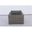 Bali Silver/Gray Two-Tone Wicker Club Chair in Charcoal Gray Cushion