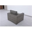 Bali Silver/Gray Two-Tone Wicker Club Chair in Charcoal Gray Cushion