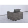 Bali Silver/Gray Two-Tone Wicker Club Chair in Charcoal Gray Cushion