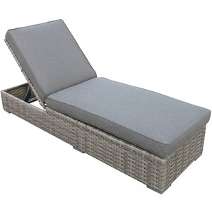 bali silver/gray two-tone wicker chaise lounge in charcoal gray cushion