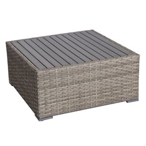 Bali Silver/Gray Two-Tone Wicker / Rattan Coffee Table