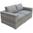 Bali Silver/Gray Two-Tone Wicker Loveseat in Charcoal Gray Cushion