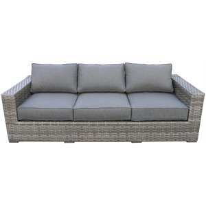 bali silver/gray two-tone wicker sofa in charcoal gray cushion