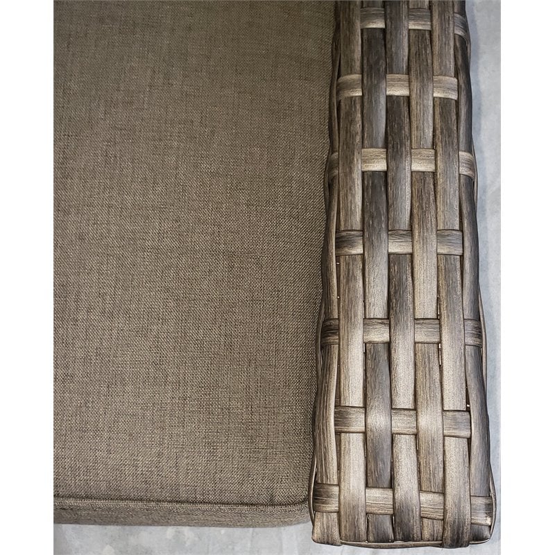Barbados Two-Tone Dark Gray/Light Gray Wicker Coffee Table
