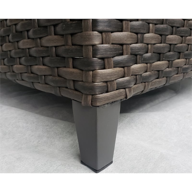 Barbados Two-Tone Dark Gray/Light Gray Wicker Coffee Table