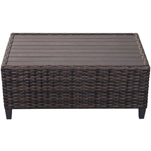 Barbados Two-Tone Dark Gray/Light Gray Wicker Coffee Table