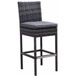 Bora Bora Two-Tone Wicker Rattan Bar Chair in Charcoal Cushion