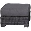 Bora Bora Two-Tone Wicker Rattan Ottoman in Charcoal Cushion