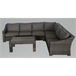 Bora Bora Two-Tone Wicker Sectional Set in Charcoal Cushion