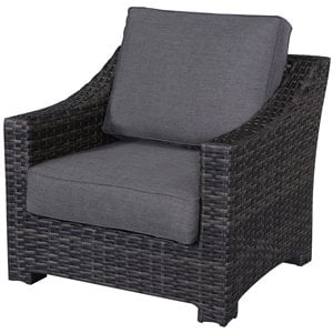 Bora Bora Two-Tone Wicker Rattan Club Chair in Charcoal Cushion