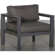 Cabo Club Chair Gray Aluminum Frame in Charcoal Cushion