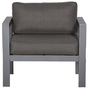 Cabo Club Chair Gray Aluminum Frame in Charcoal Cushion