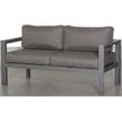 Cabo Aluminum Loveseat with Gray Frame in Charcoal Cushion