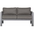Cabo Aluminum Loveseat with Gray Frame in Charcoal Cushion