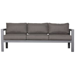 Cabo Aluminum Sofa with Gray Frame in Charcoal Cushion