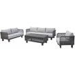 Cancun Aluminum Deep Seating Set with Dark Gray Rope in Silver Cushion