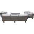 Cancun Aluminum Deep Seating Set with Dark Gray Rope in Silver Cushion