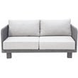 Cancun Aluminum Deep Seating Set with Dark Gray Rope in Silver Cushion