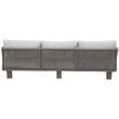 Cancun Aluminum Sofa with Dark Gray Rope in Silver Cushion