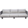 Cancun Aluminum Sofa with Dark Gray Rope in Silver Cushion
