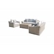 Hawaii Three-Tone Wicker Deep Seating Set in Silver Gray Cushion
