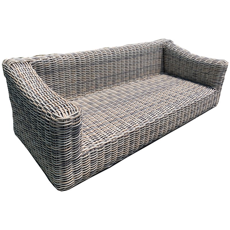 Hawaii Three-Tone Wicker Deep Seating Set in Silver Gray Cushion
